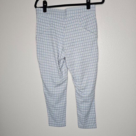 Betabrand MP Pants Journey Skinny  Blue Windowpane Plaid Office Career Comfort - Picture 4 of 8